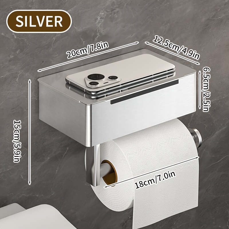 E-shop 1 Stück Wandmontierter Toilettenpapierhalter – Zweifach-Badezimmer- & Küchenorganizer, Langlebiges lackiertes Kunststoffdesign, platzsparend für