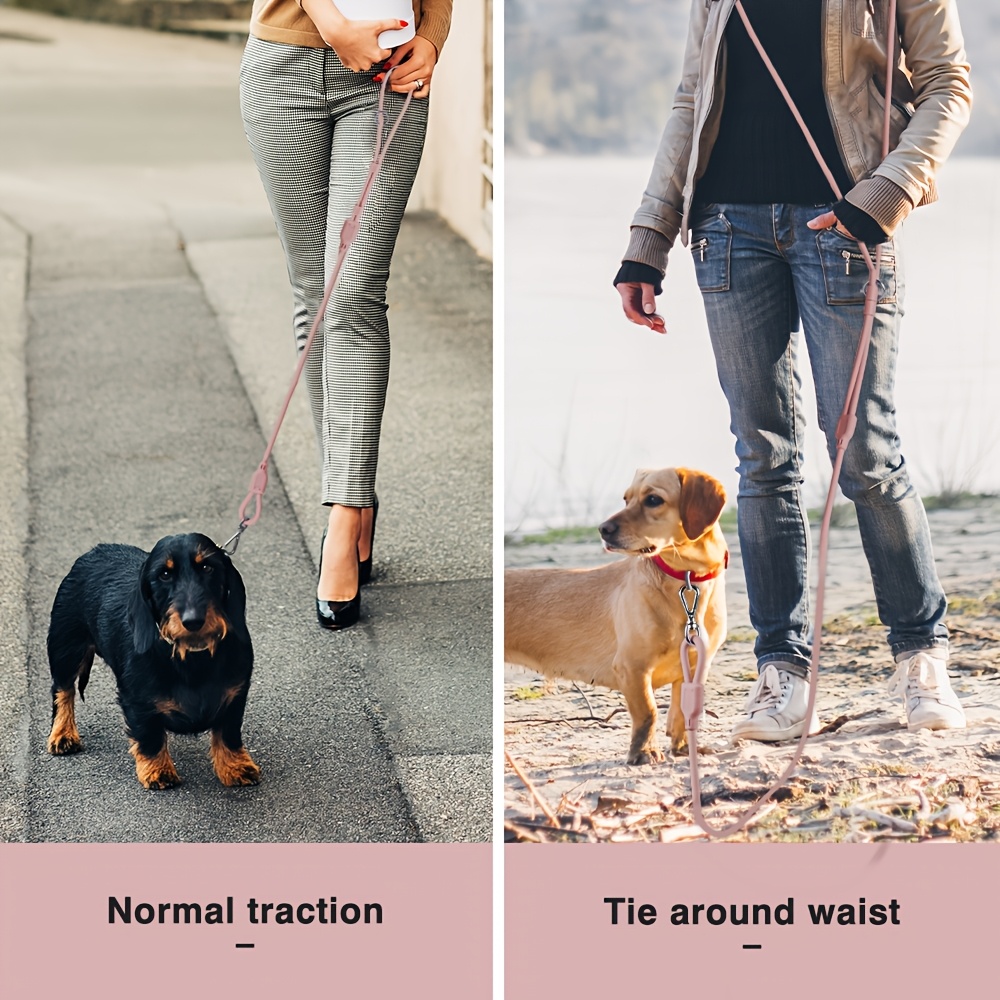 Round Silicone Dog Leash with Sturdy Metal Hook Closure