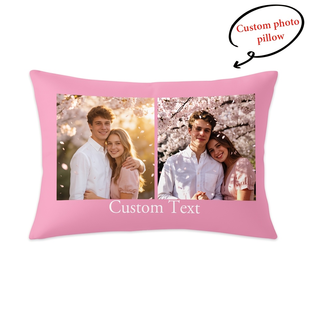TEMU 1pc Customized Photo Print Pillowcase, Size 50*30cm, Brother Pillowcase, Romantic Gift, Christmas Gift, Mother's Day Gift, Father's Day Gift,
