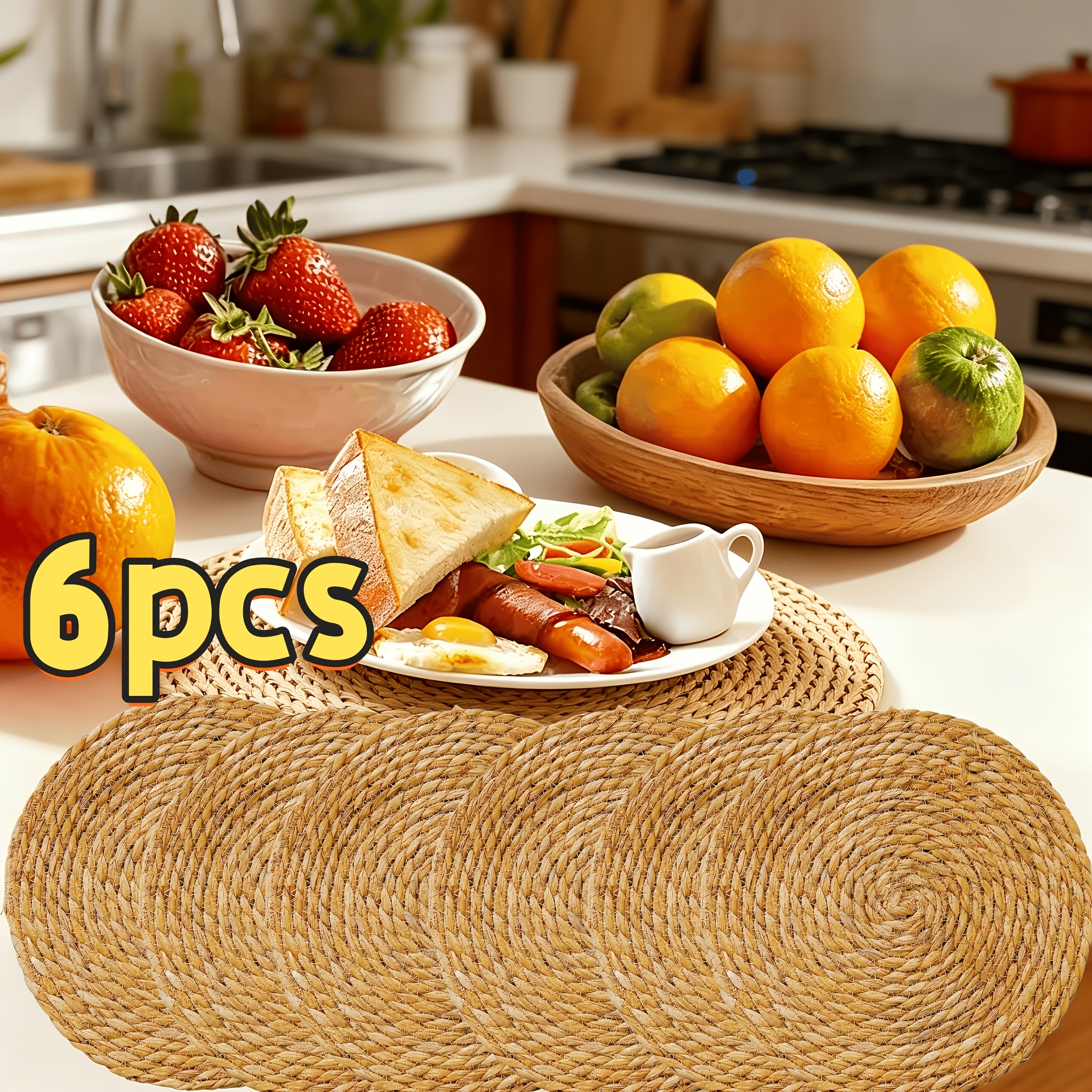 Rundes Rattan-Platzdeckchen – Vielseitig, Natürlich, Handgefertigt – 1 Stück