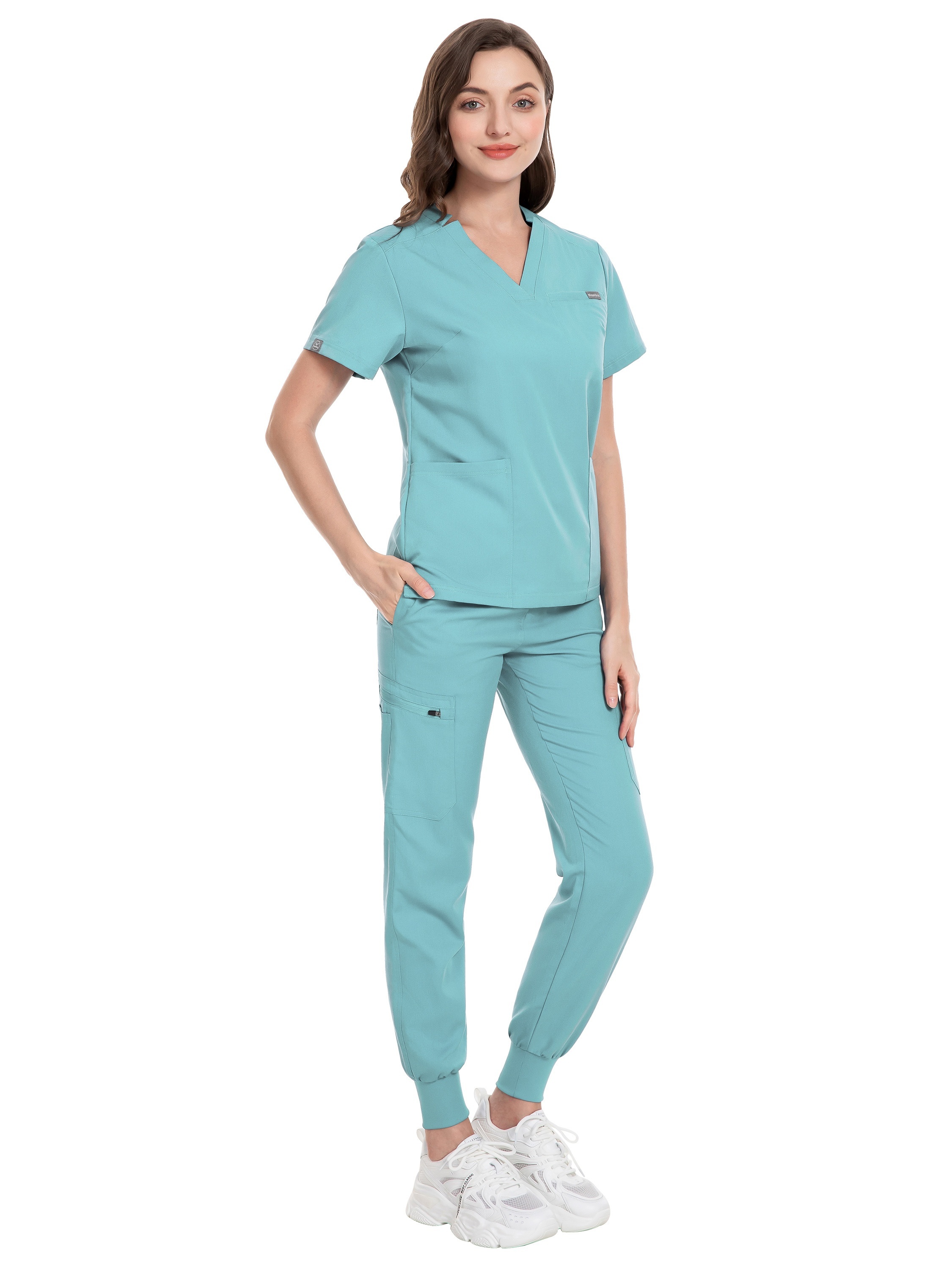 Light Blue Color High Quality Scrub Uniform Jogging Pant Pet Grooming Doctor Work Clothes Health Care Accessories Nursing Workwear, Healthcare Uniform, Work Scrubs, Relaxed Fit, Casual Workwear, Breathable Material, Durable Fabric, Healthcare Apparel, Scrubs, Nurses, Staff