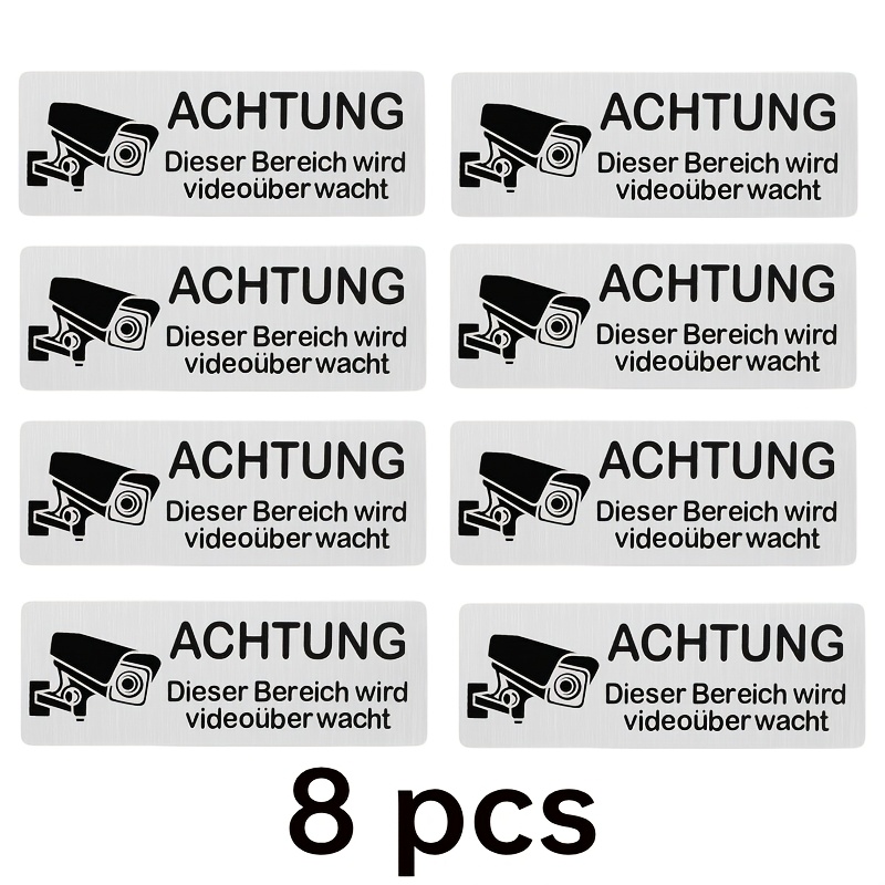 Small Safety Sign, Video Surveillance Signs, Self-adhesive Metal Sign, Warning Sign For Indoor And Outdoor Use