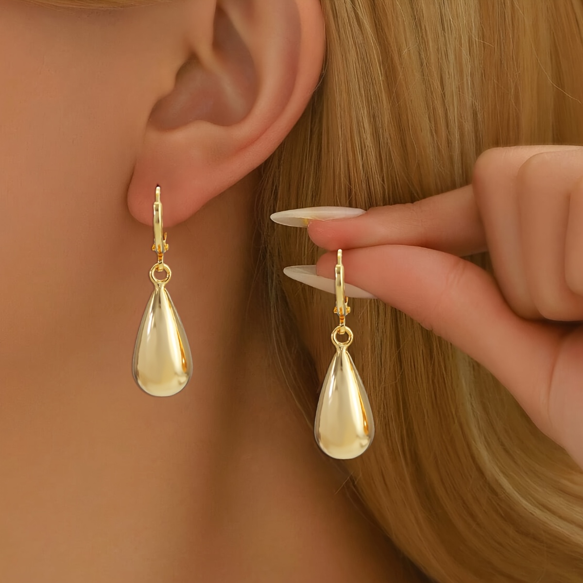 

2pcs Classic Water Drop Dangle Earrings, Women's Fashionable Jewelry, Suitable For Parties, Dates, Gifts And Valentine's Day