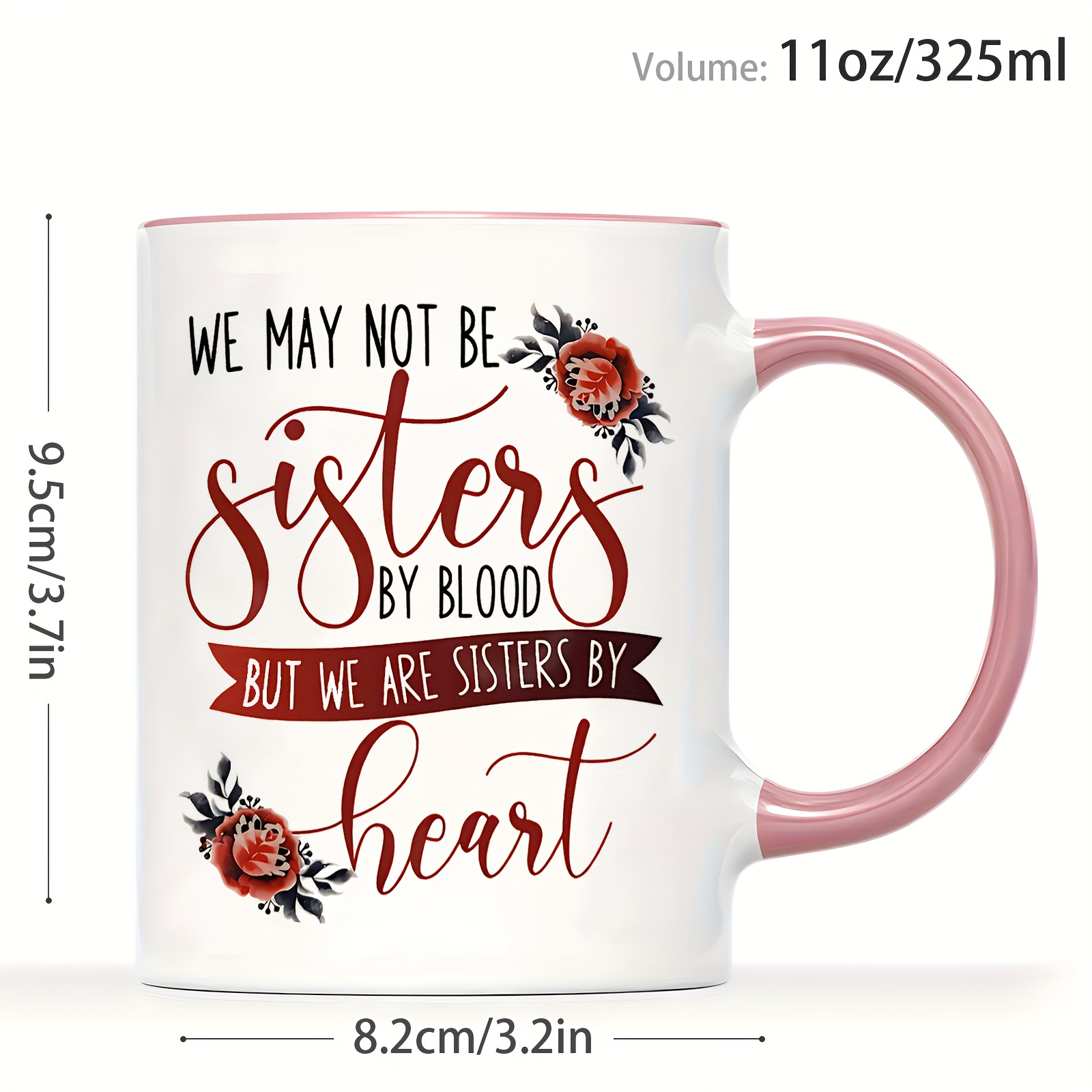 1pc sister ceramic mug with quotes microwave dishwasher safe coffee tea cup suitable for gift for christmas birthday for hot cold drinks 2