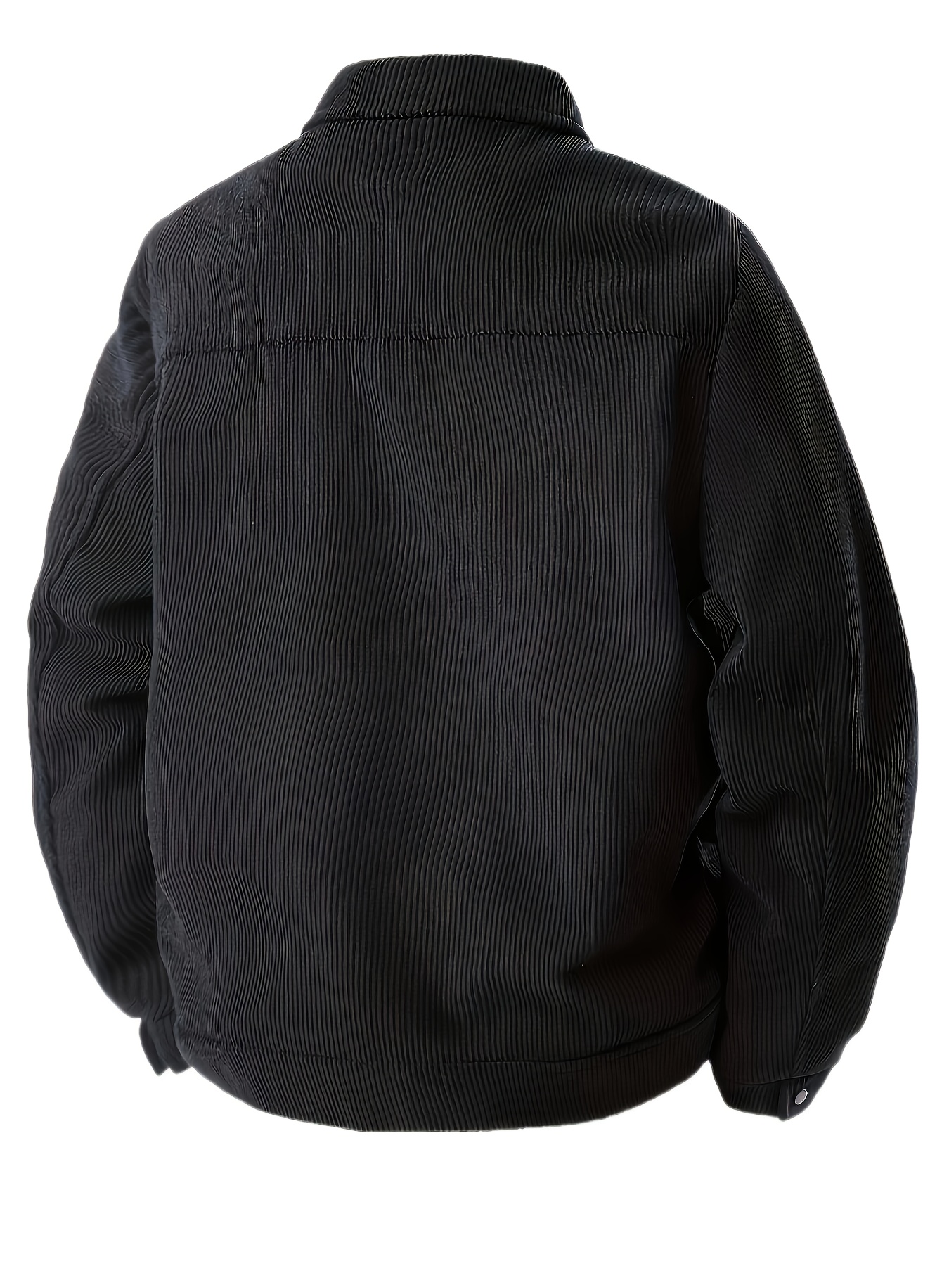 『TEN WORK CORDUROY JKT BLACK L』 Kinkia Mens Corduroy Trucker Jacket Long Sleeve Zip Up Lapel