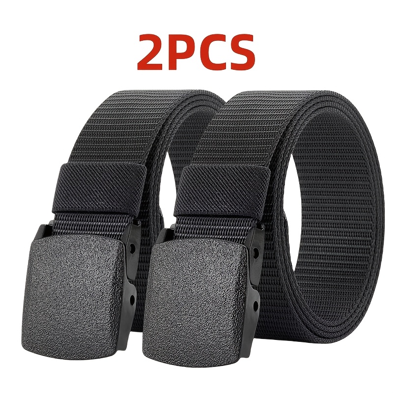 TEMU [men's Belt] 2pcs Optional Nylon Belt | Unisex, Multi-functional - Designed For Outdoor Sports And Training, Canvas Woven Breathable, Quick