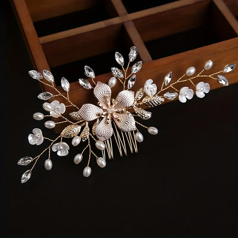 vintage style bridal hair comb flowers Australia