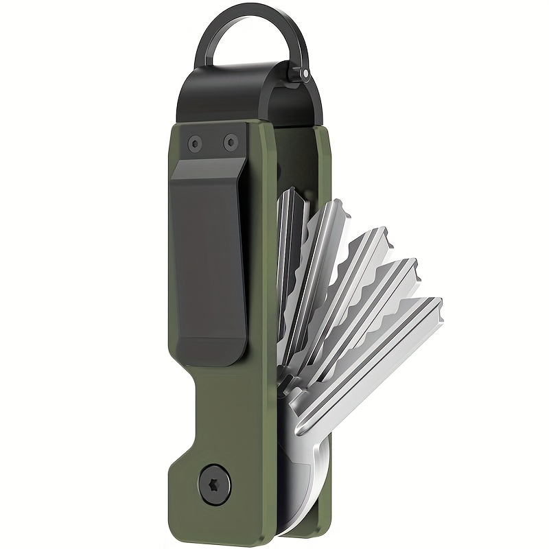 изображение предмета органайзер для ключей из алюминиевого сплава, простой   металлического держателя ключей, прочный брелок, инновационный аксессуар для ключей, для мужчин и женщин,   подходит для дня святого  