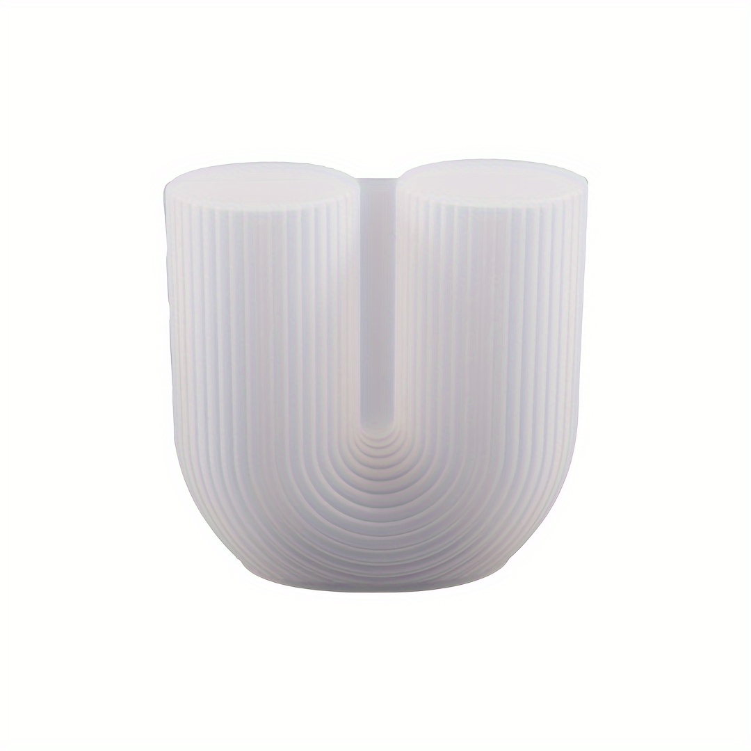 Image of 1pc U-shaped Candle Silicone Mold, Scented Candle Stripe Arch Candle Silicone Mold, U-shaped Wax Scented Candle Mold, Three-dimensional U-shaped Candle, Home Decoration Diy Mold