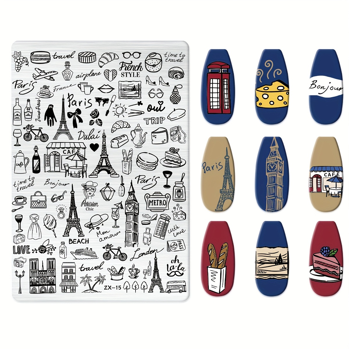 ネイルせっと 1pc nail stamping plate lotus dragon nail stamping plate - Temu Canada