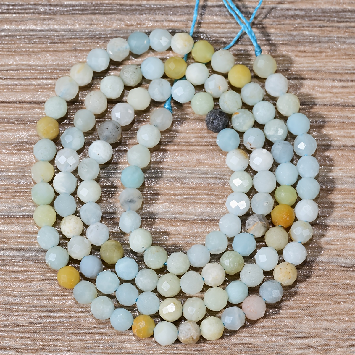TEMU Natural Amazonite Round Beads, 3mm, For Jewelry Making, Diy Necklaces, Bracelets, Earrings, Handmade Gift Accessories, 38cm Strand, 110-120pcs