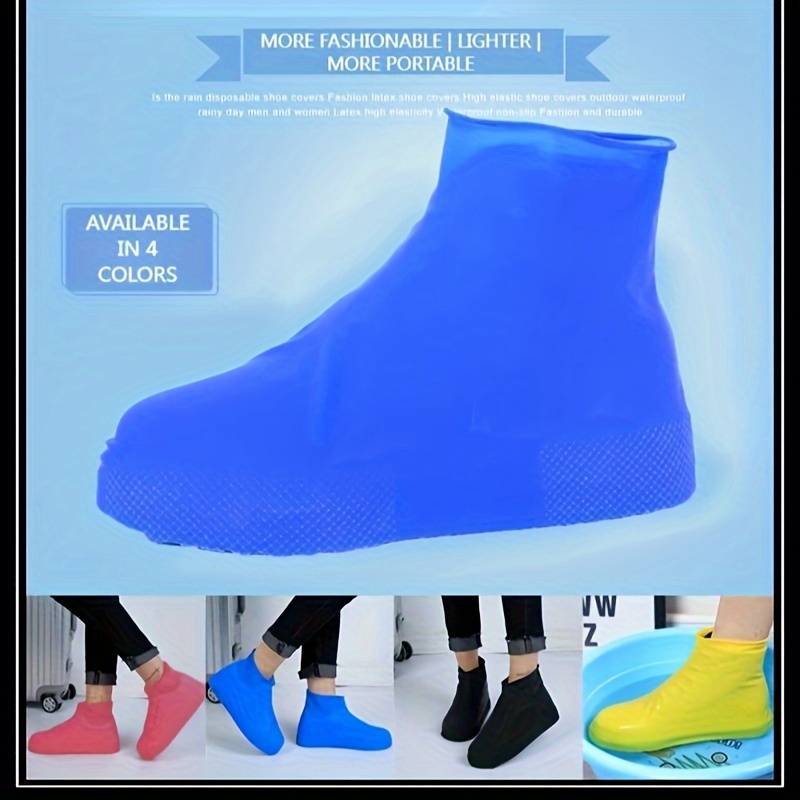 1pair Waterproof Shoe Covers, Unisex Shoe Protectors, Elastic And Durable Boots Covers, Suitable For Rainy Days