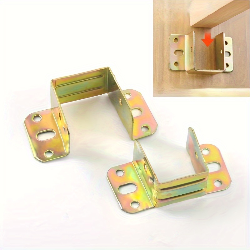 

2pcs Bed Rest Bed Closing Hinge Bed Beam Hook Corner Metal Bracket, Bed Corner, Bed Hinge, Furniture Fixed Bed Hardware Accessories