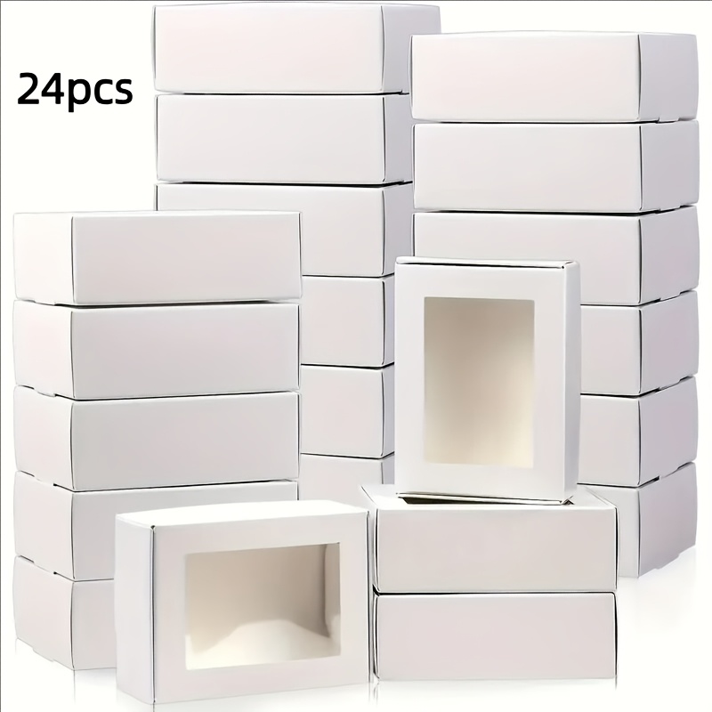 TEMU Gift For Her/him 24/100pcs Mini Window Box - Solid Color Sturdy Gift Boxes Suitable For, Trinkets, Oil Samples, Party Favors - Assembly, Compact