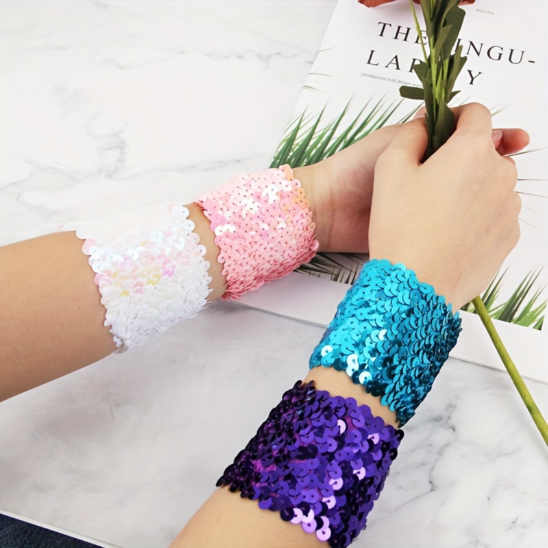 

Wristband With Sequins For Stage Performance, Wristband In Multiple Colors For Decoration