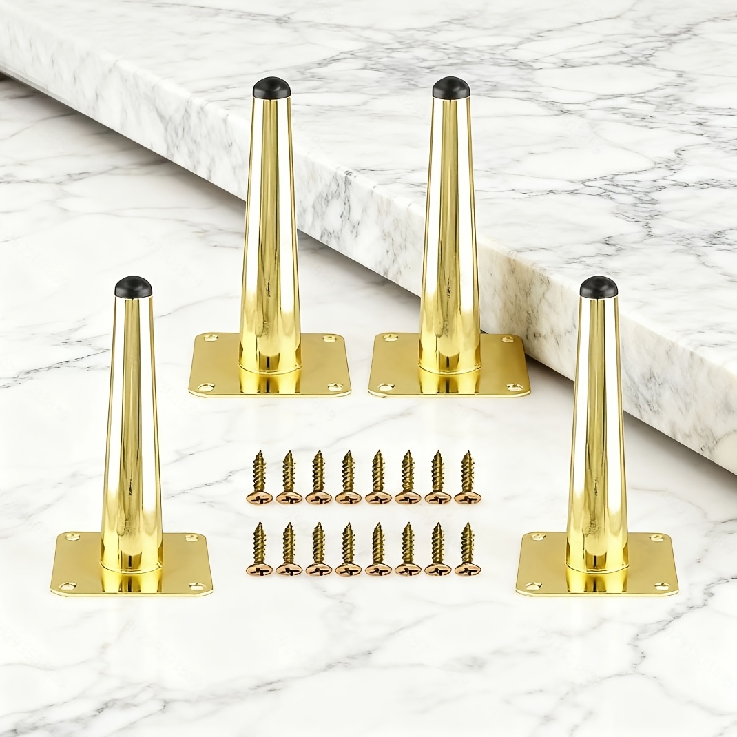 4pcs golden tapered metal furniture legs luxurious golden - Temu Kuwait