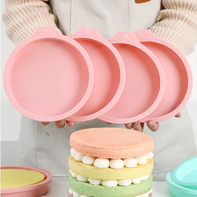 

Set Of 4 Silicone Cake Molds In Sizes 4", 6", And 8", Round Silicone Bread Pans, Oven Tools, And Baking Accessories That Baking - Breads, Cakes, And More - Kitchen Tools That Are Easy To Clean And .