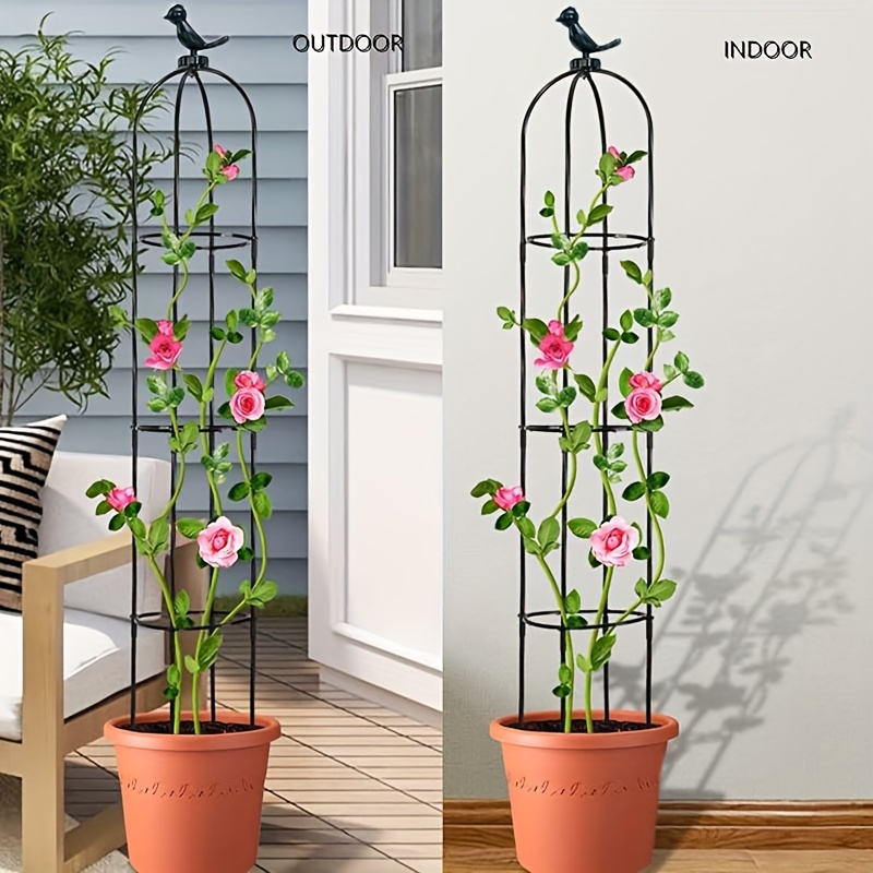 

Jcjx Adjustable Garden Trellis For Climbing Plants - Multifunctional Plastic Support Structure For Potted Flowers, , And Vegetables - Indoor And Outdoor Plant Tower With Bird Decor