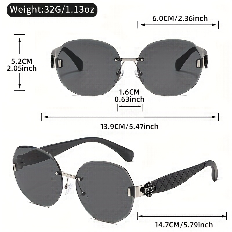 frameless oval decorative fashion glasses for women chic     summer parties and festive street style gifts Product details 2