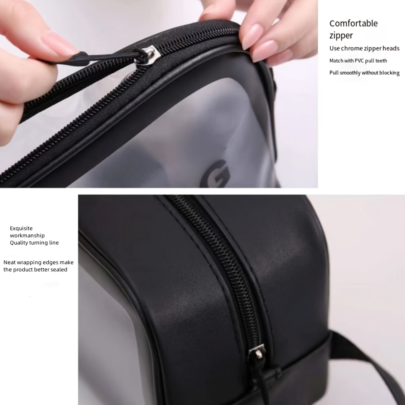 1pc Waterproof PVC Toiletry Bag - Lightweight Travel Cosmetic Organizer with Clear Window, Stain-Resistant Minimalist Design, Top Handle & Zipper Closure for Beach, Gym, Commute, Gym Storage | Sleek Appearance | Stainresistant Material, Toiletry Travel Bag