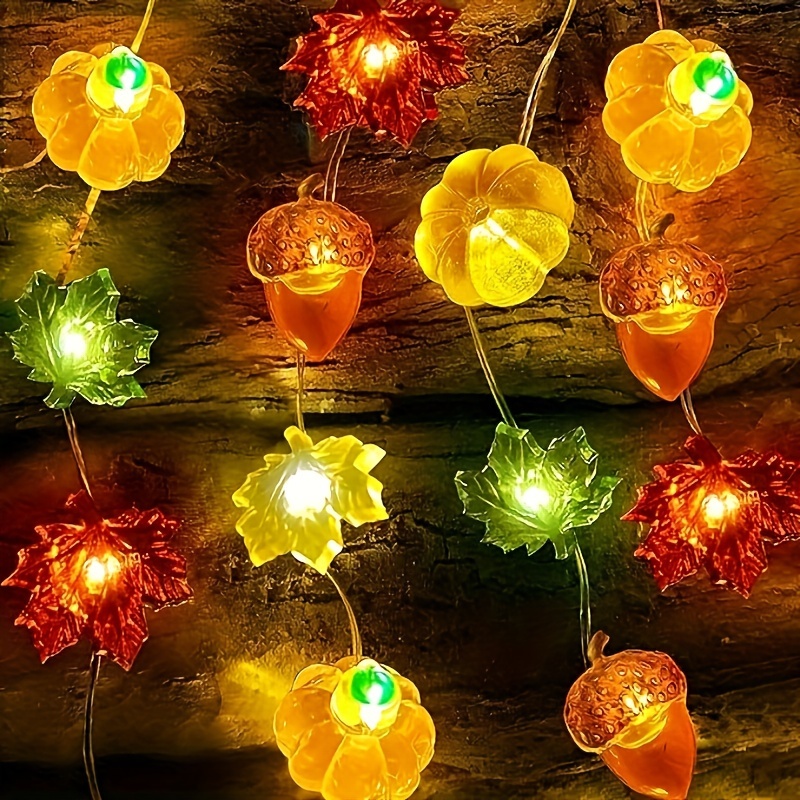 

Thanksgiving Decorations Acorn Lights String 10ft 30 Leds Fairy String Lights Battery Operated With Remote Fall Lights For Home Autumn Garland Bedroom Christmas Tree Party Decor