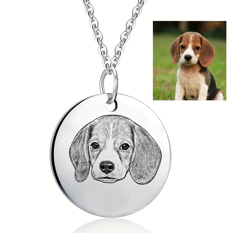 

Personalized Steel Pet Necklace - Engrave Dog Or Cat's , & For Men