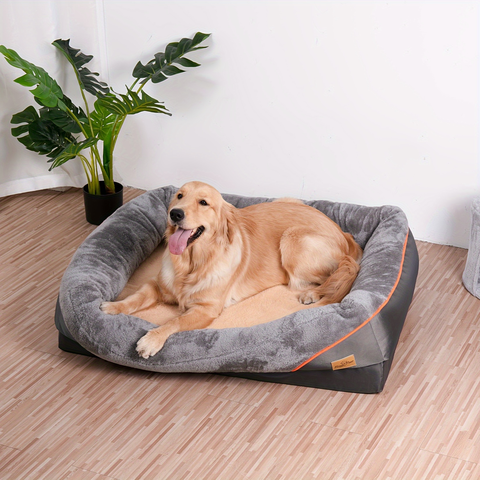 TEMU Orthopedic Dog Sofa Bed: Large Memory Foam Pet Sofa Beds Cushion Washable With Removable Washable Cover And Pillow For Large Dogs