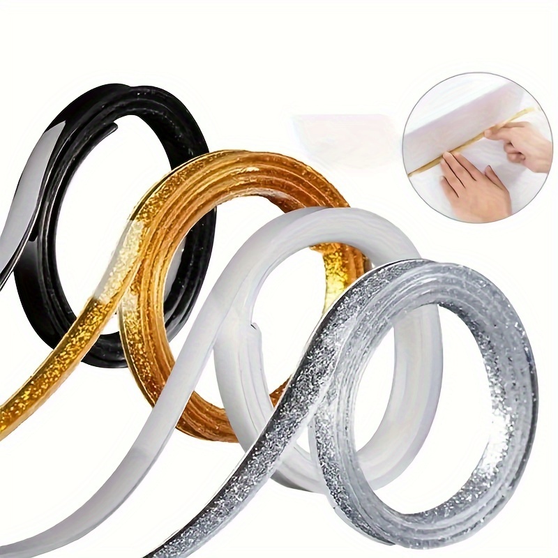 

Plastic Self-adhesive Shower Door Waterproof Sealing Strip For Kitchen Sinks, Bathrooms, And Showers - -proof Water Barrier, Suitable For Countertops