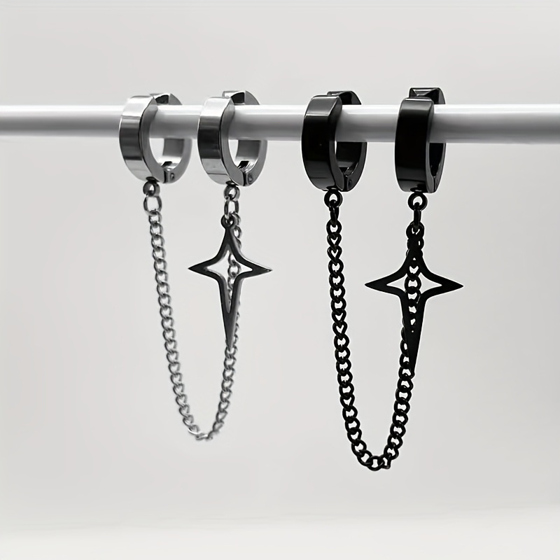 Hip-Hop Style Personalized Chain Pendant Design Earrings