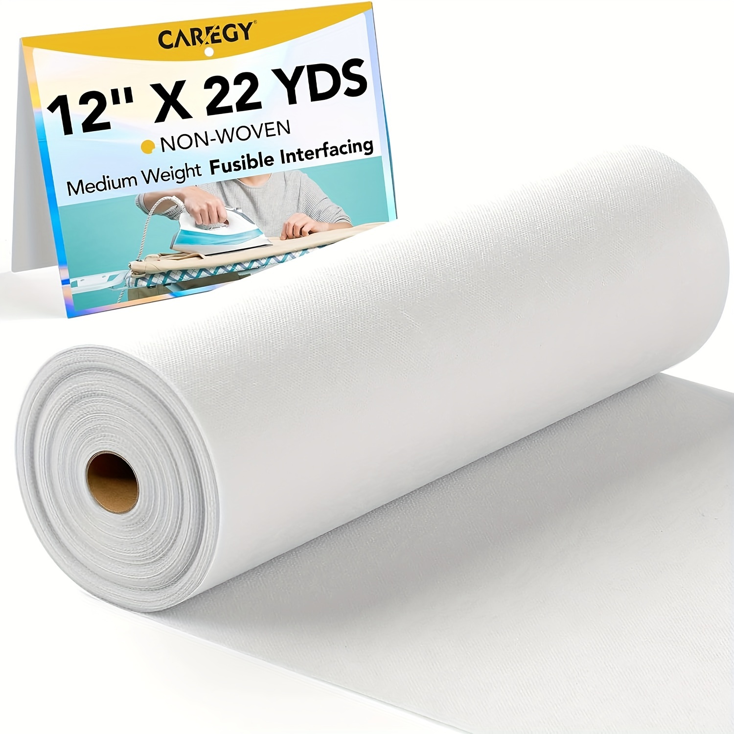 

1pc Non-woven Fusible Interfacing Roll, Medium Weight, White Polyester, Single-sided, Easy To Trim & Iron, Diy Sewing & Quilting Craft Supplies