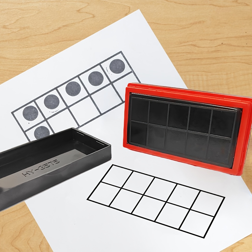 10pcs Puzzle Grid Stamps - Durable Abs Material Math Visual Seals, Learning Tools Feature 10-grid Stamps And Seals, Suitable For Classroom Use