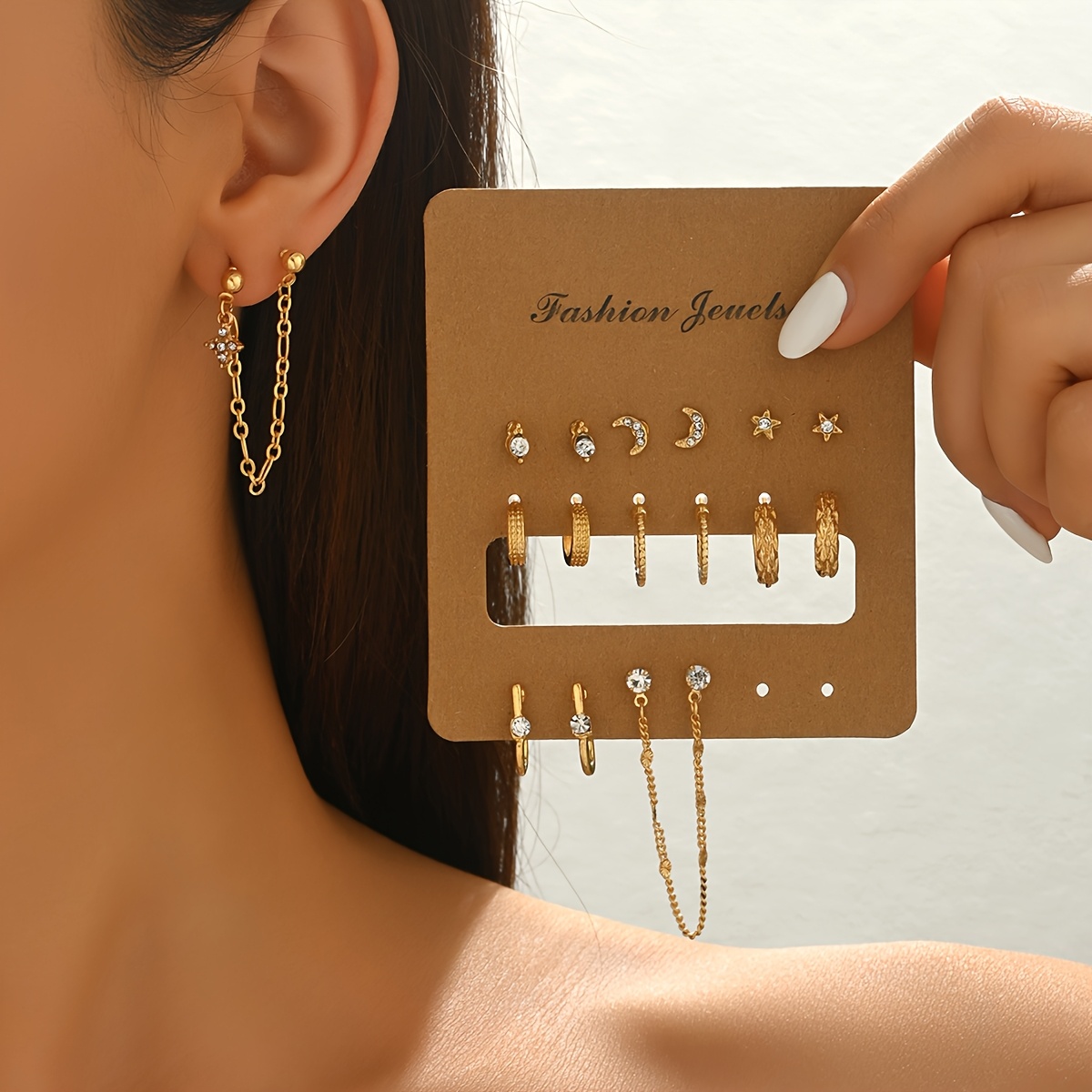 8 pair   alloy and stud earrings set european and   mini earrings suitable for daily wear