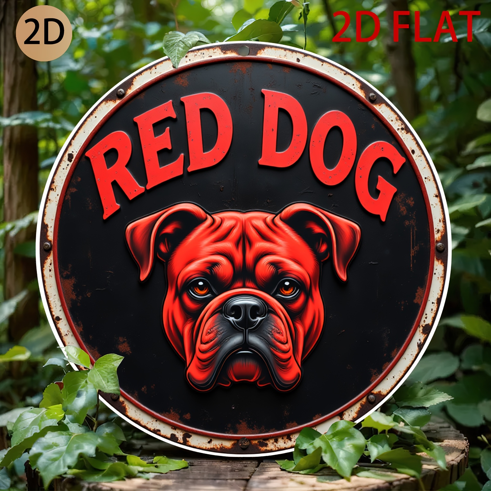 TEMU Vintage English Metal Wall Art Sign - & Black Retro "" Text With Logo, /outdoor Durable Decoration For Home Bar, For Cave, Kennel - Gift (no