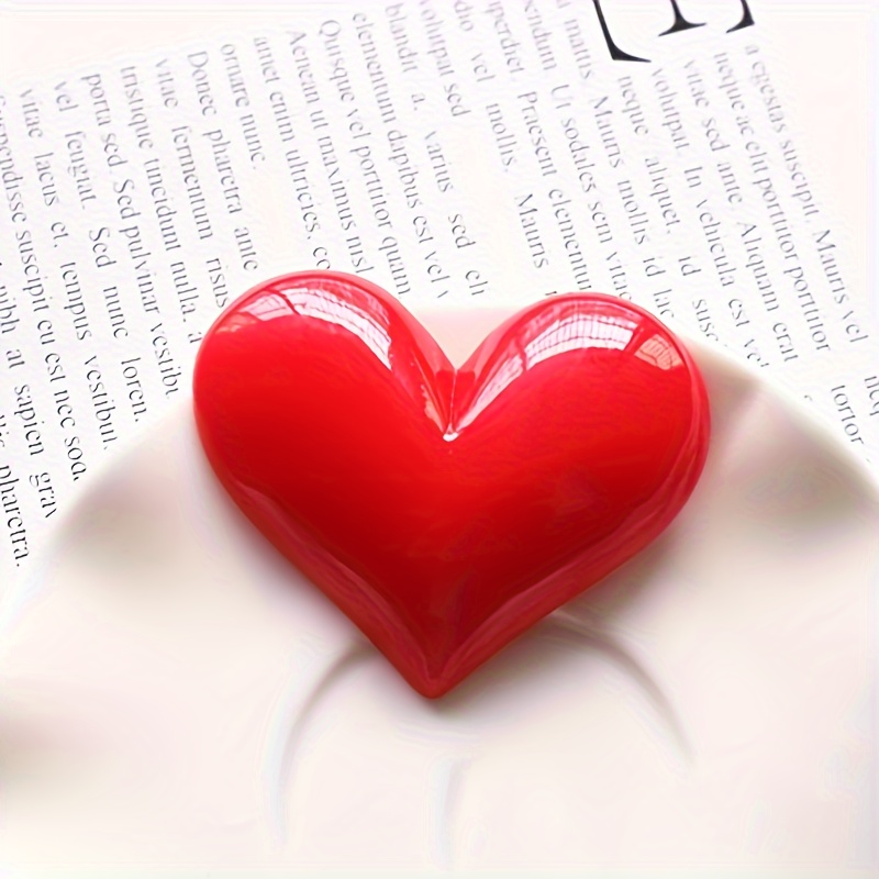 

10/30pcs Red Heart Shaped Resin Flat Back Charms For Diy Jewelry Making Accessories