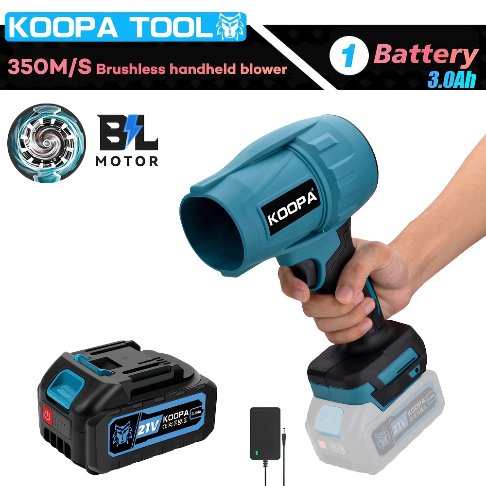 Koopa Tool 350m/s Brushless Fan, Portable Cordless Electric Blower, Handheld Power Tool Suitable For Blowing Dust