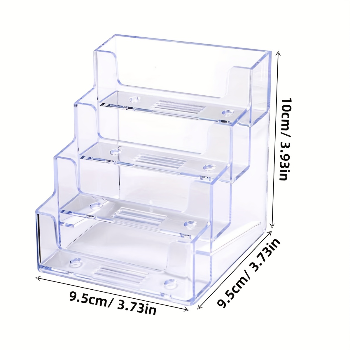 A Transparent Acrylic Business Card Box with 4 Compartments, Designed Vertically, Can Hold about 50 Business Cards Per Layer, Suitable for Placement on Counters Or Desks, Desk Organizer