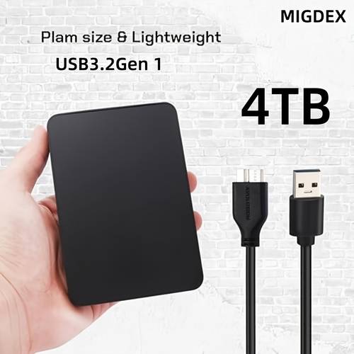 item picture brand flagship store 4tb external hard drive usb 3 2 gen 1 portable hard drive large capacity shockproof uasp trim high speed transmission plug and play suitable for laptops computers office students professional backup use