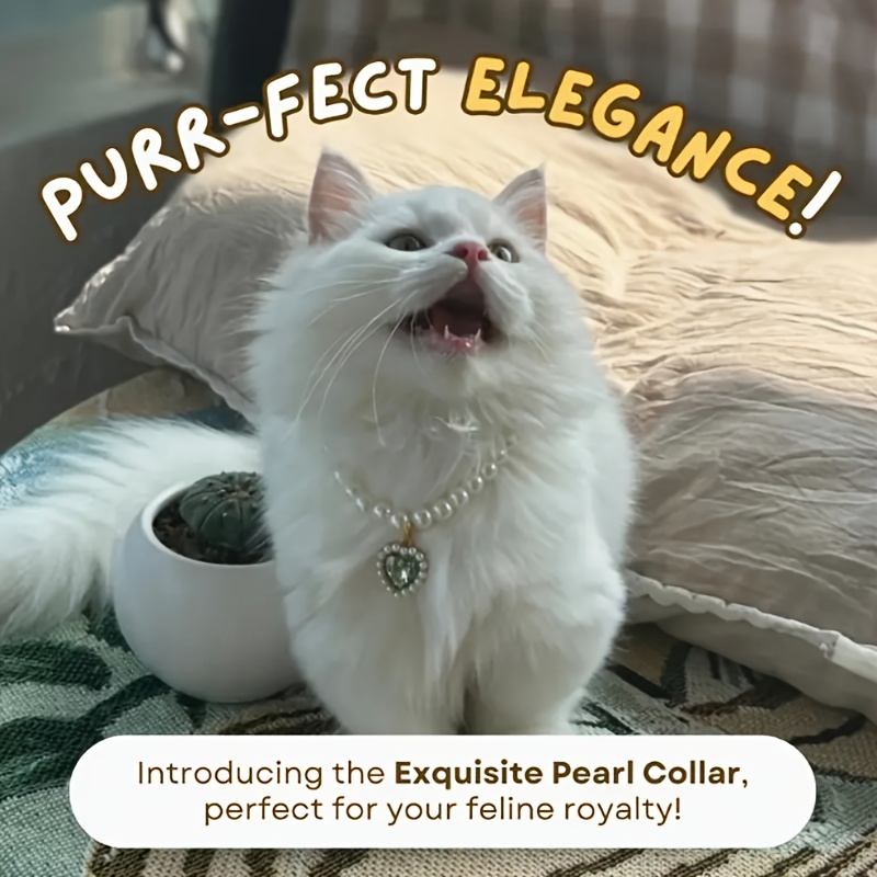 adjustable vintage pearl pet necklace with   pendant and bow charm elegant wedding accessory for dogs and cats holiday gift   fashionable design for special occasions pearl necklace Product details 1