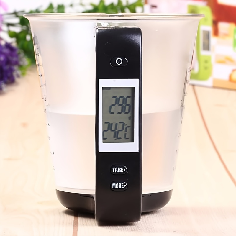 versatile   scale with measuring cup lcd display leak proof design for food beverages 1000g 1g range battery included details 4