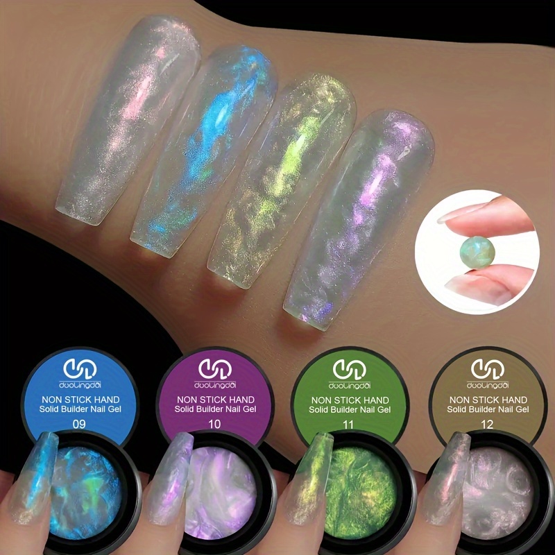 TEMU Duolingdai Nail Lengthening Gel Set - 4-color Set Led/ Hard Fiber Gel For Protecting And Strengthening Nails, Suitable For Daily Nail Care,