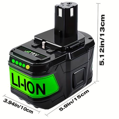 2pack 1pack lithium ion 8 0ah batteries for ryobi 18v cordless tools p108 p107 p105 p104 replacement for ryobi 8000mah battery
