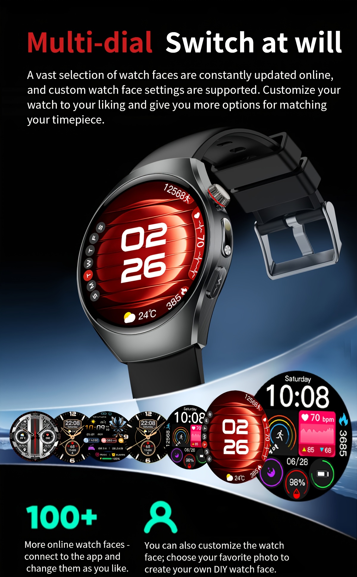 2026     watch 1 43 inch high definition full   supports wireless calls voice   one click sos for help 100 sports   remote monitoring fitness tracking suitable for   phones and for iphone Product details 20