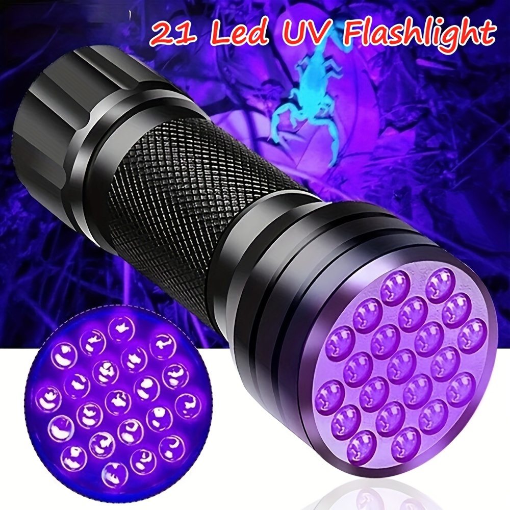 

Podofo 21led Ultraviolet Violet Flashlight Nail Enhancement Lamp Uv Detection Drying Verification Flashlight