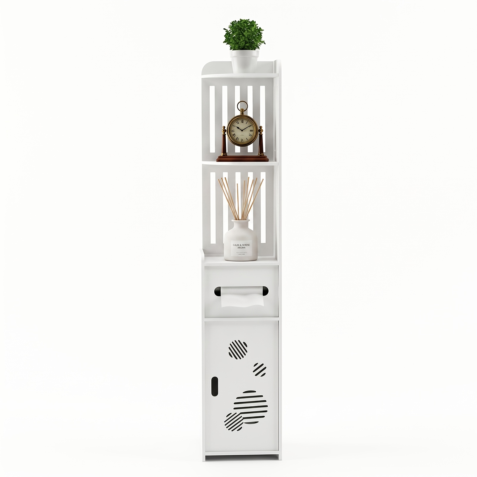 Image of Bathroom Toilet Paper Storage Rack, Maximizing Vertical Space, Large Capacity Layered Storage, Easy To Clean, Bathroom Storage Organizer, Suitable For Bathrooms, Restrooms, Laundry Rooms