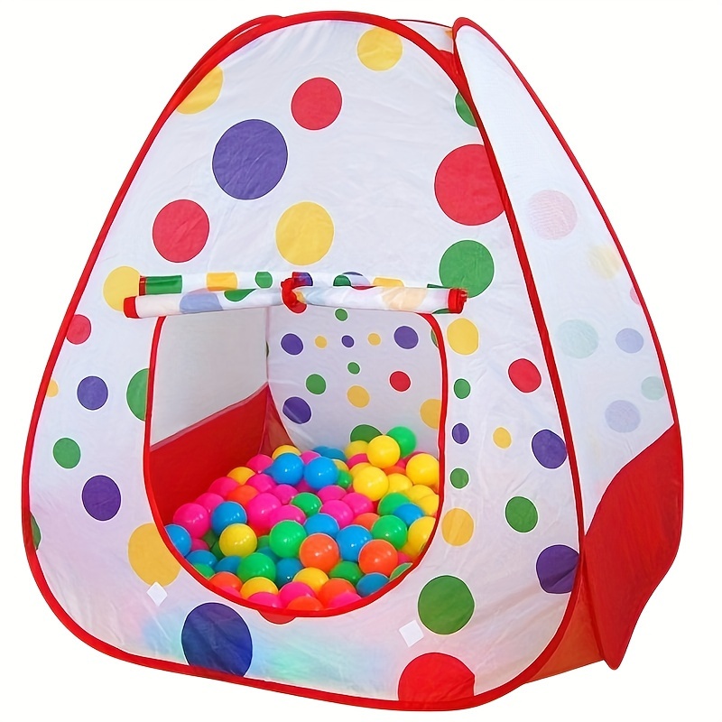 Image of Red Polka Dot Tent, Suitable For Boys And Girls Indoor Outdoor Tent, Pretend Play Theme , Indoor Outdoor , Role-playing Imagination , Best Birthday Holiday Gift