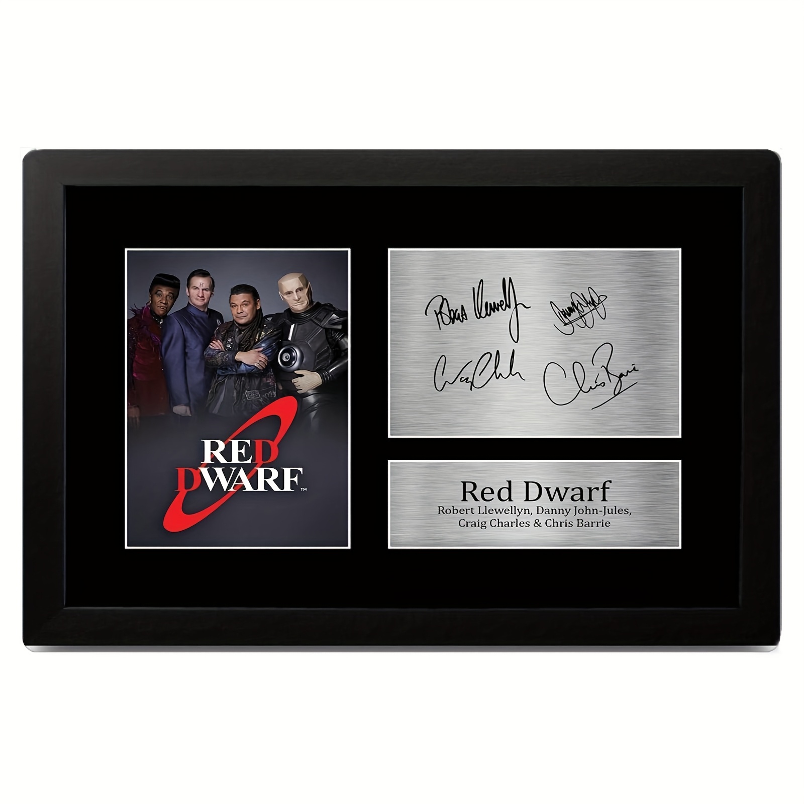 TEMU 2d Flat, Red Dwarf Tv Show Framed Print With Iconic Logo & Characters - Suitable For Fans, Collectible Gift, Craig Charles, , Robert , John- ,