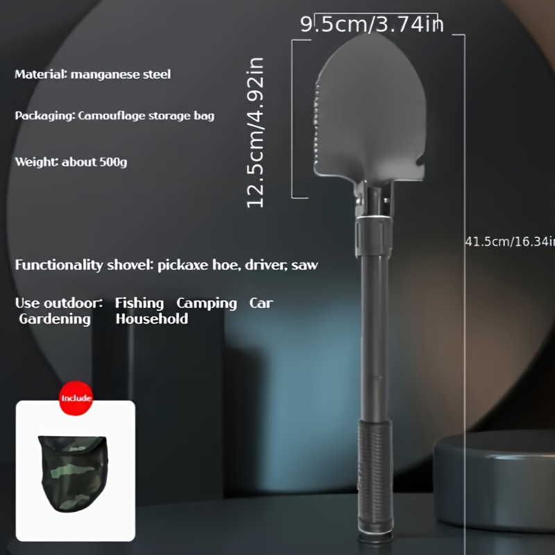 Tactical Folding Shovel with Compass for Camping