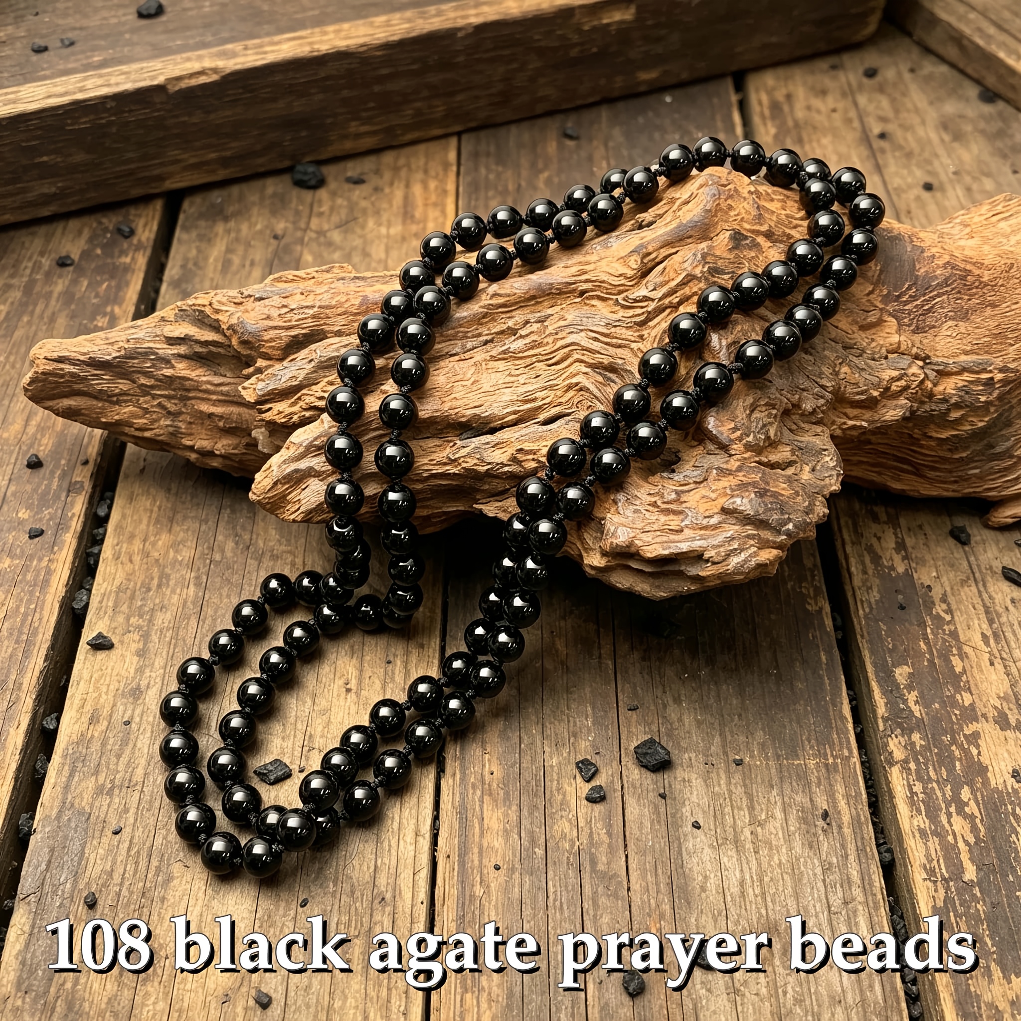 TEMU 1 collana lunga a con 108 perline di naturale, realizzata perla dopo perla, di stabilit� ed eleganza, accessori unisex versatili retr簷 , multi-,