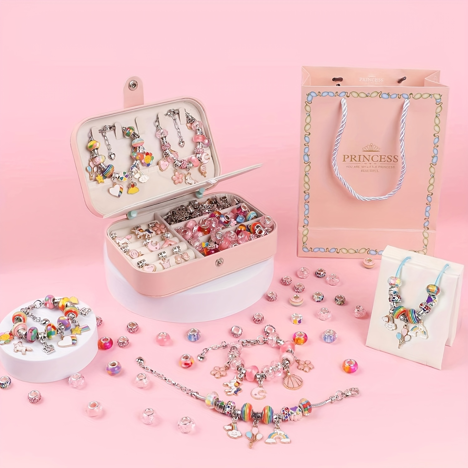 Scatola Per Esposizione Di Perline Per Bracciale In Acrilico Con Coperchio Trollbeads Collana Custodia Per Perle Rondelles Collezione Di Ciondoli Organizzatore - Foto 11