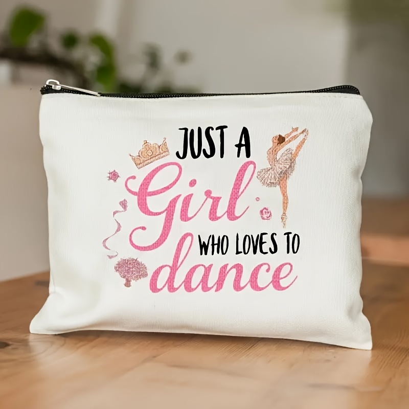 

1pc Polyester Cosmetic Bag For Dance Lovers, Unisex-adult Ballerina Themed Makeup Pouch With Features, Dance-themed Gift For Women - Who Design